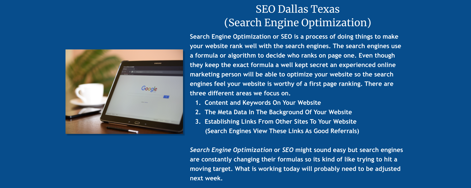 search engine optimization service dallas texas